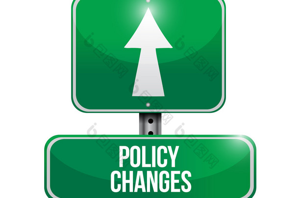 政策变化道路标志图