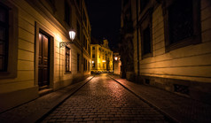 布拉格的夜晚街道.