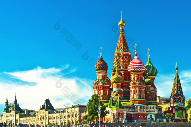 俄罗斯，莫斯科，红场，圣巴伐利亚大教堂