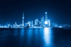 上海天际线，蓝调