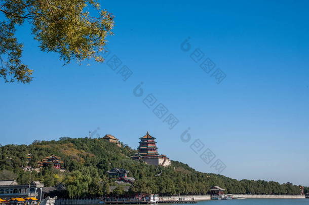 北京夏天宫昆明湖万寿山