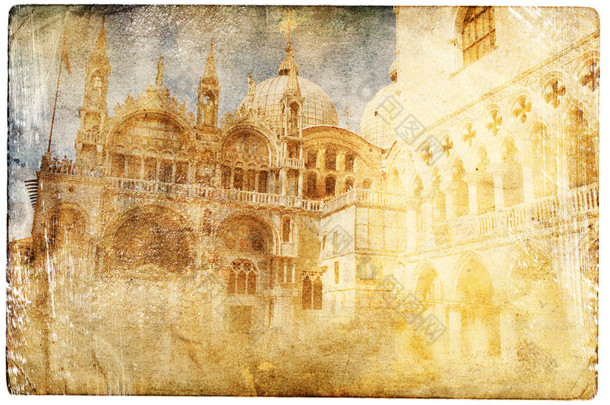 威尼斯的复古风格中的视图