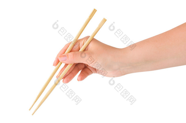 手用筷子