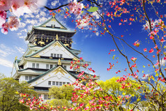 大阪城堡在大阪，日本.