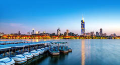 南京宣武湖金融区建筑景观之夜