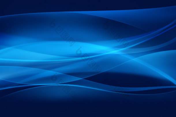 抽象蓝色背景、 波、 面纱或烟雾纹理-<strong>生成</strong>计算机
