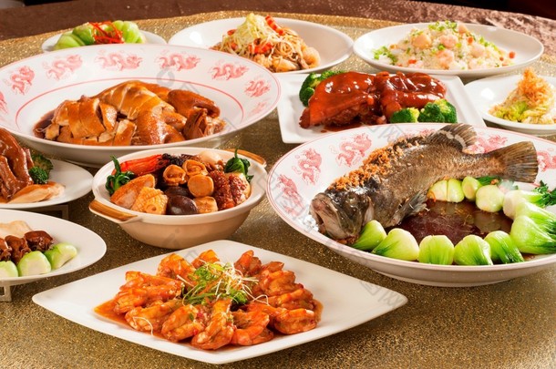 在<strong>亚洲</strong>的中国式节日财富午餐或晚餐自助餐