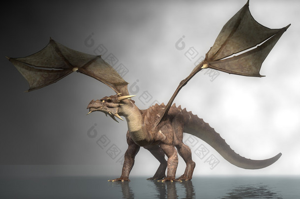 恐龙彩色3D素描，手绘爬行动物特征