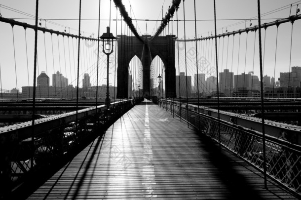 布鲁克林大桥，曼哈顿，纽约美国