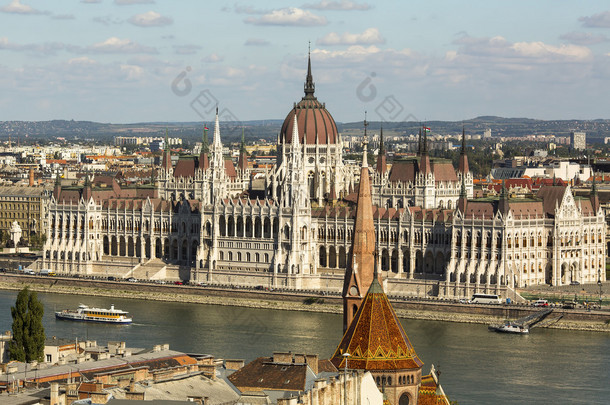 匈牙利国会大厦的视图