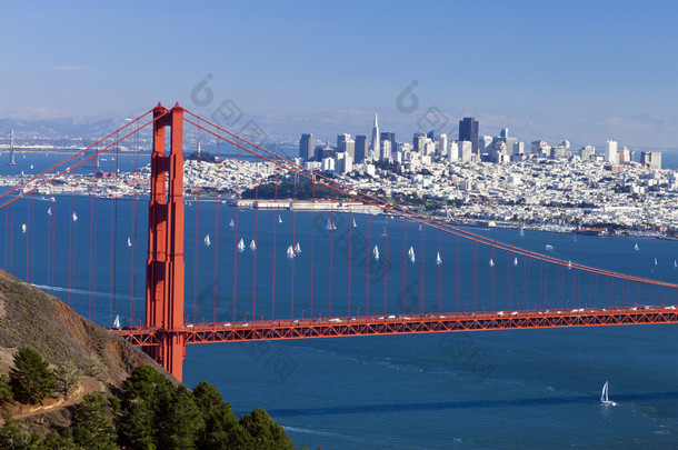 旧金山全景 w 金门大桥