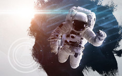 宇航员在外层空间现代艺术。这幅图像由美国国家航空航天局提供的元素.