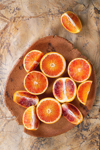 各种血橙的水果切面