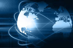 全球商务沟通。互联网技术背景