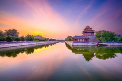在北京的紫禁城护城河