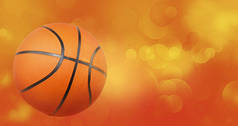 篮球和黄色橙色圈子抽象背景