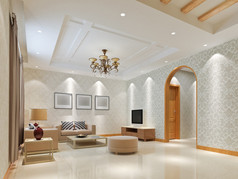 3d 呈现现代室内装饰的客厅里