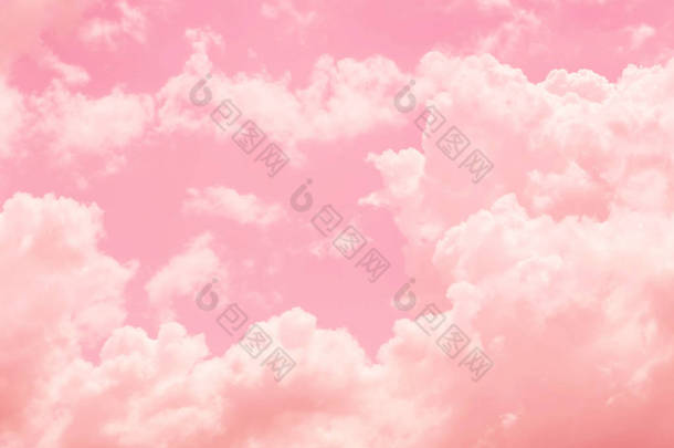 天空的云彩粉红的爱情甜蜜的爱情色彩为婚礼卡片的背景.