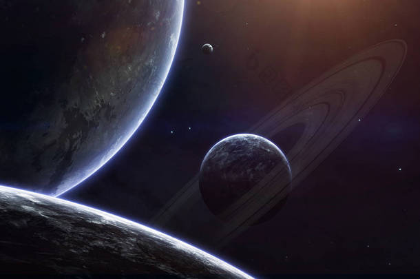 科幻空间壁纸，令人难以置信的美丽的行星，g