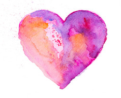 水彩的心。概念 — — 爱、 关系、 艺术、 绘画