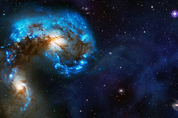超新星星云和恒星场的空间宇宙背景 