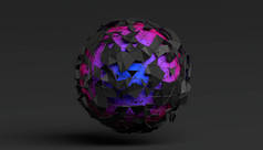 多边形球面的抽象3d 渲染