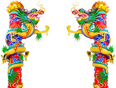 中国风格的龙雕像