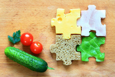 食物益智成分的饮食创意抽象概念