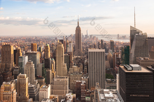 在纽约曼哈顿下城的视图