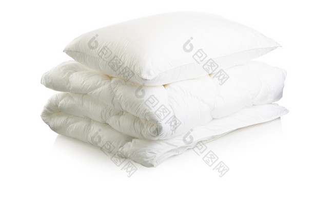 白色的毯子和<strong>枕头</strong>
