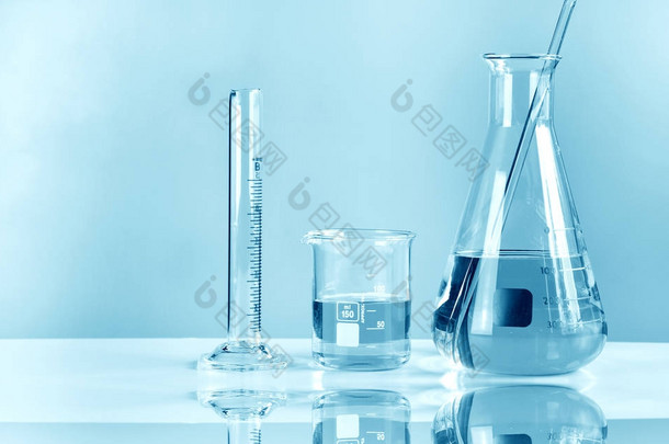 科学实验室实验玻璃器皿, 科学研究与开发的象征.