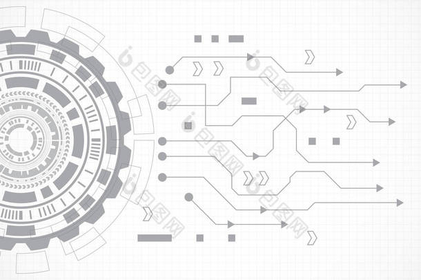 具有高科技数字数据连接系统和计算机<strong>电子设计</strong>的电路技术背景