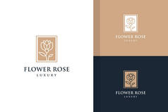 花卉玫瑰奢侈简约的标志设计