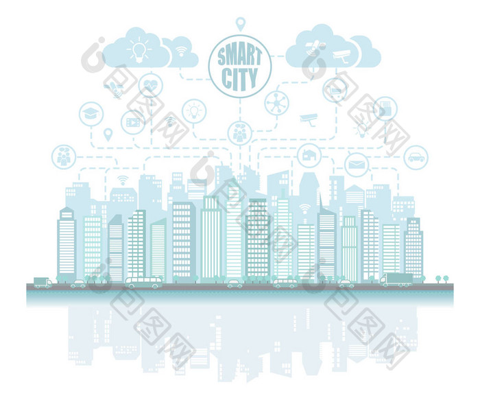 智能城市提供先进的智能服务社交网络物联网