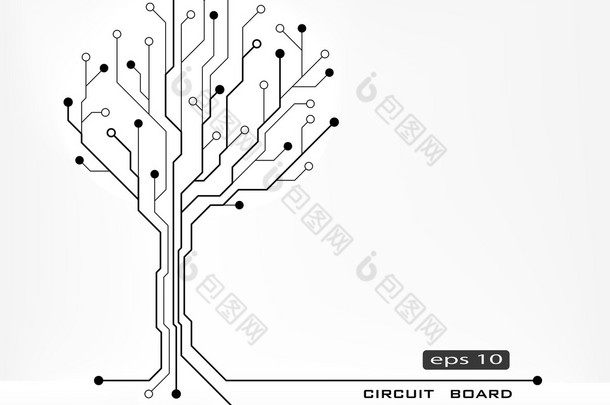树的抽象<strong>形状</strong>电路板