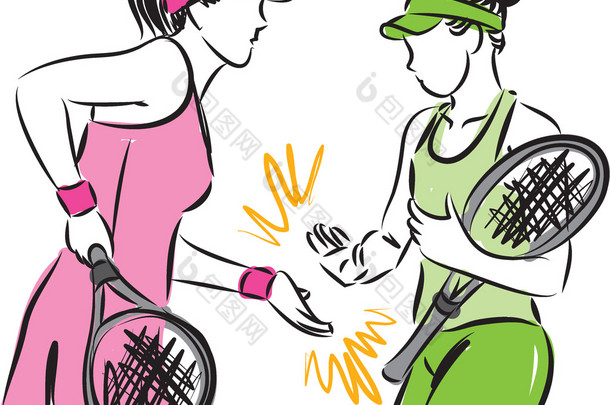 妇女网球团队图