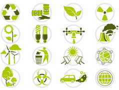 节约能源和保护环境的图标集
