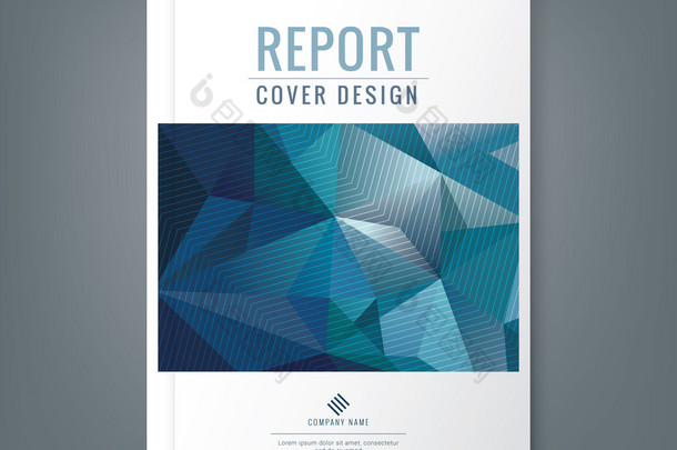 <strong>企业</strong>年度报告的封面的抽象低多边形形状背景