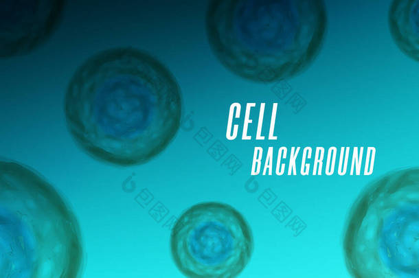 宏观细胞生物学的现实背景，<strong>显微镜</strong>下的病毒或<strong>微生物</strong>，细胞科学的载体医学说明.