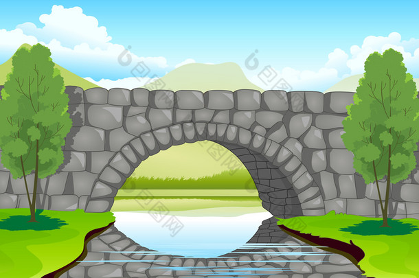桥组成的石头