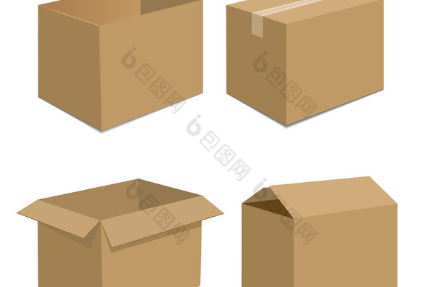 <strong>回收</strong>利用褐色包装盒.