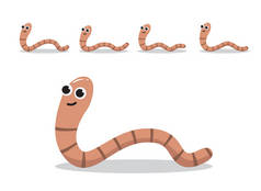 动漫动物蠕虫爬行漫画图解