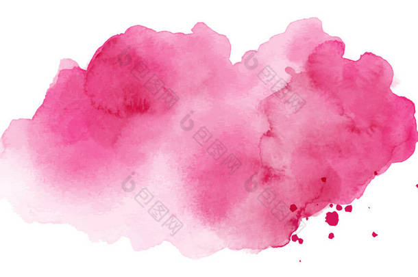 文摘:色泽鲜艳的粉红色，水彩画在白色的背景上。在邀请函、卡片或壁挂画的装饰设计中，艺术被用作一种元素.