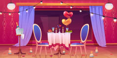 餐桌上有浪漫的约会晚餐