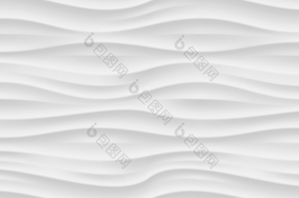 白色的波浪面板无缝纹理背景.