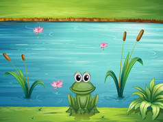 一条河流和一只青蛙