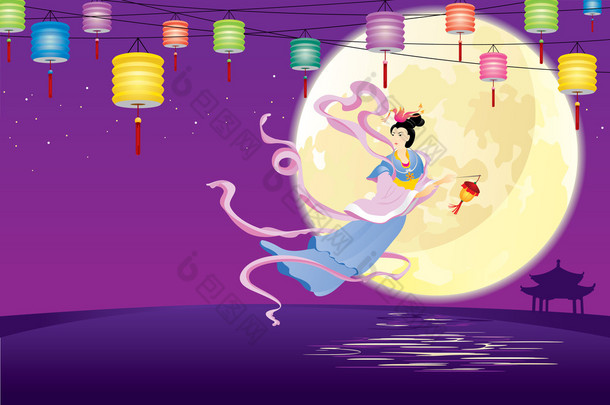 中国童话飞向月球图