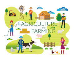 农民、农业和农业概念、培育、农村、田野、农村、人民