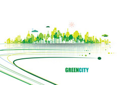 绿城。生态学的概念。拯救生命和环境