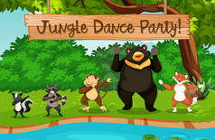 动物和丛林舞蹈*例证